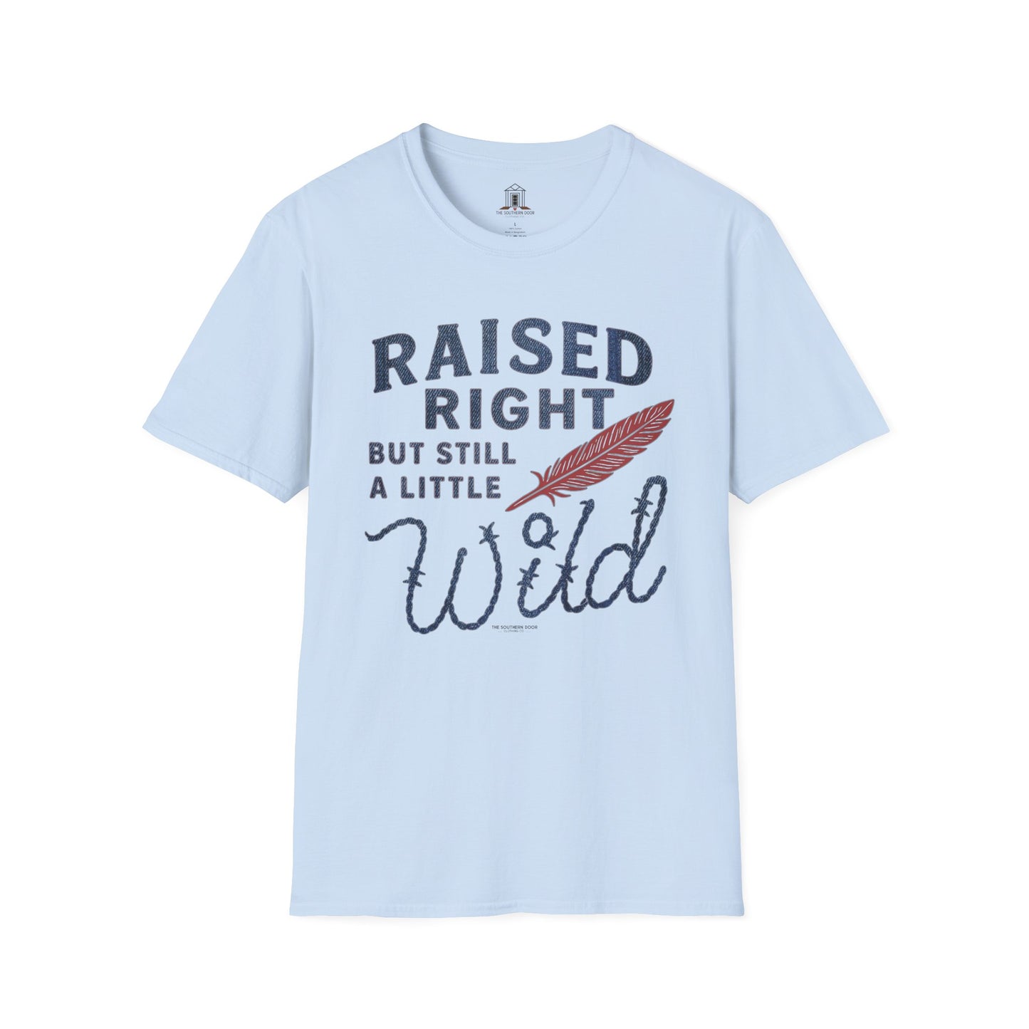 "Raised Right But Still A Little Wild 2" – Barbed Wire/Denim