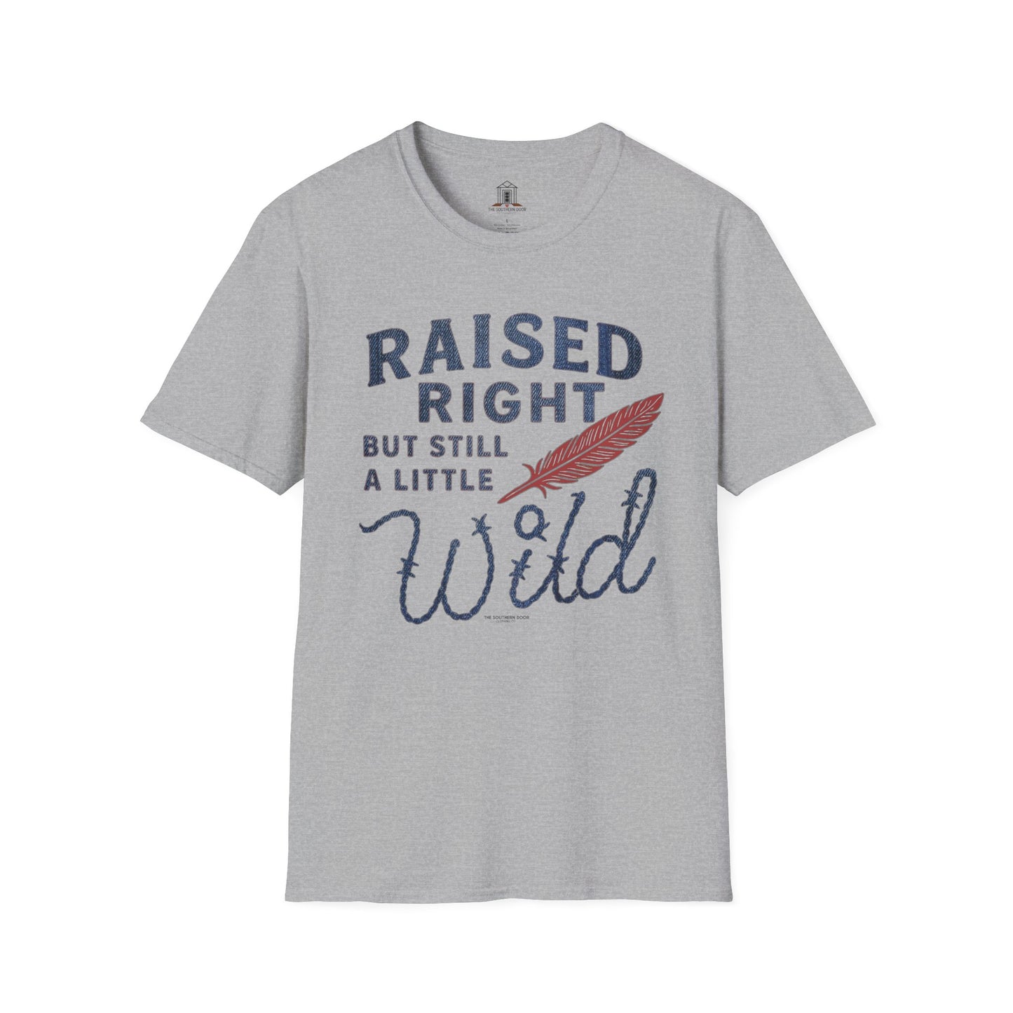 "Raised Right But Still A Little Wild 2" – Barbed Wire/Denim