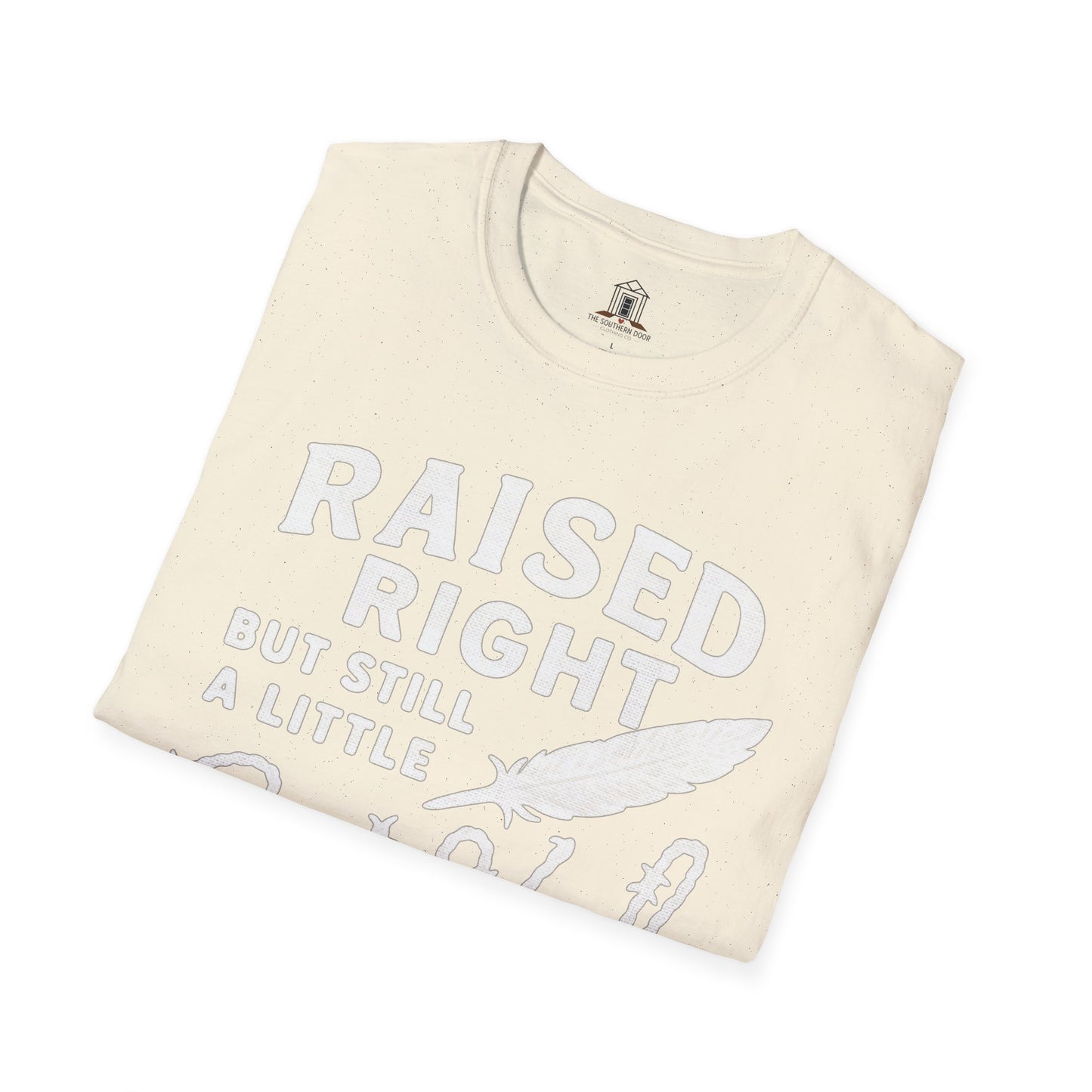 "Raised Right But Still A Little Wild 2" – Barbed Wire/Linen