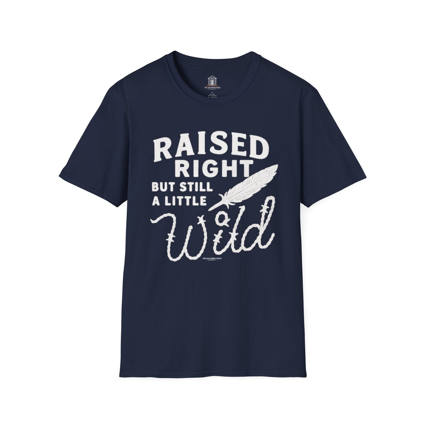 "Raised Right But Still A Little Wild 2" – Barbed Wire/Linen