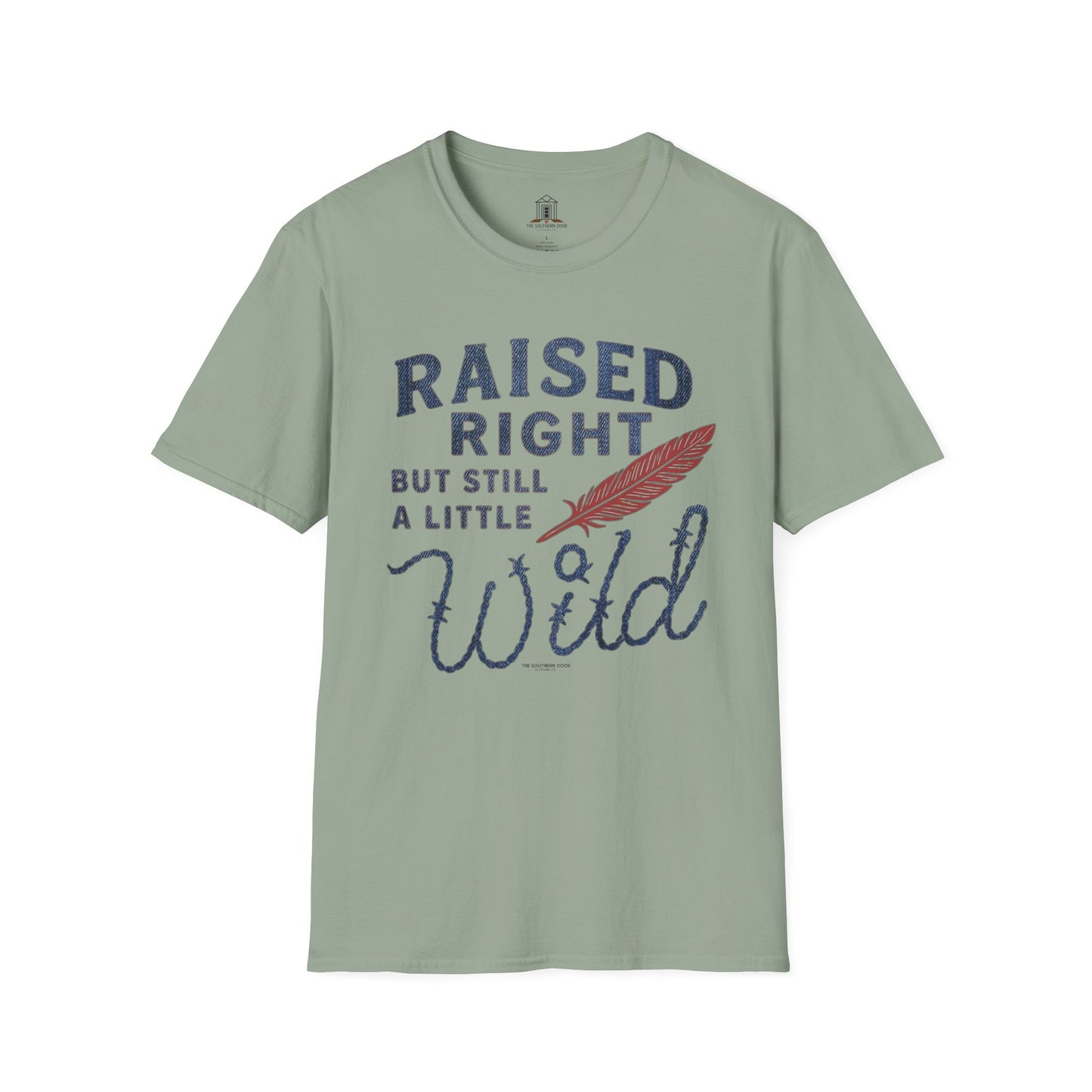 "Raised Right But Still A Little Wild 2" – Barbed Wire/Denim