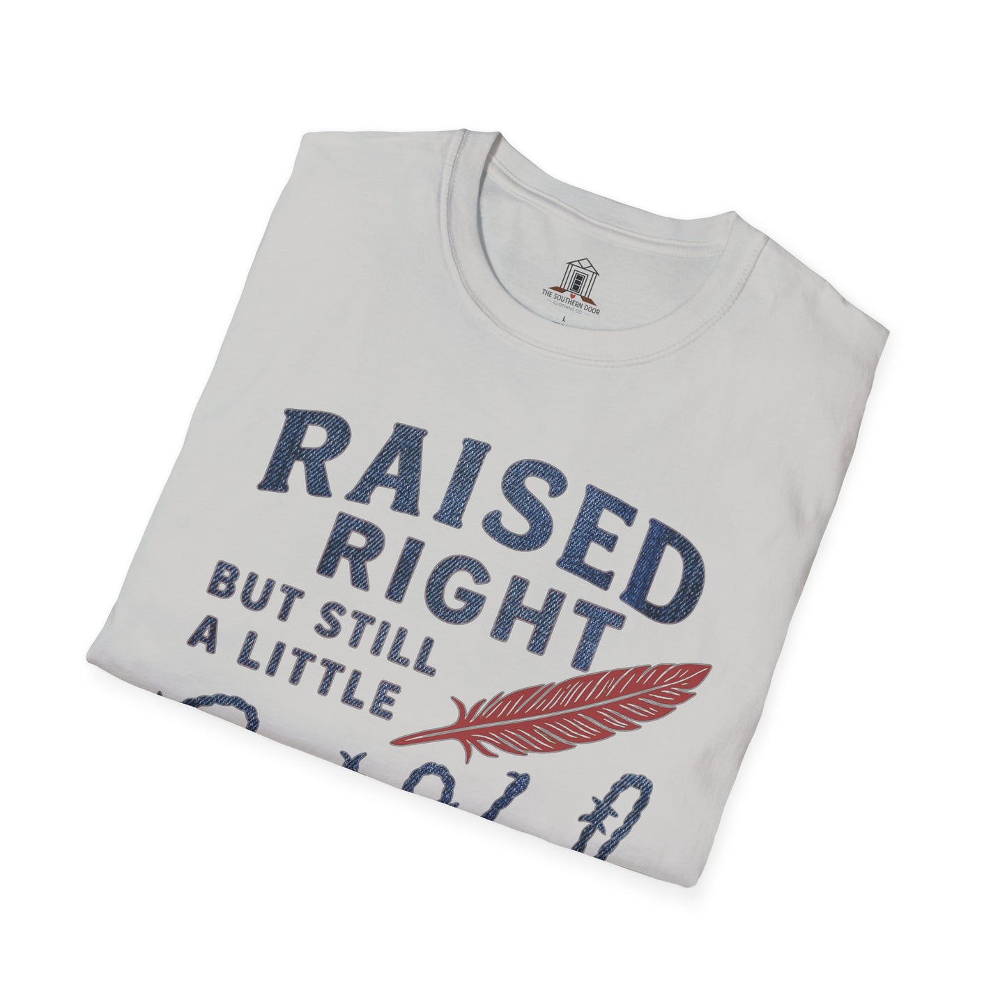 "Raised Right But Still A Little Wild 2" – Barbed Wire/Denim