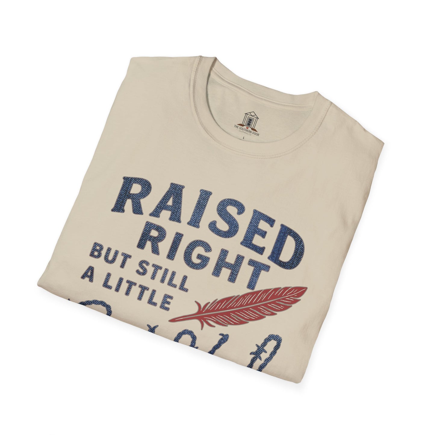 "Raised Right But Still A Little Wild 2" – Barbed Wire/Denim