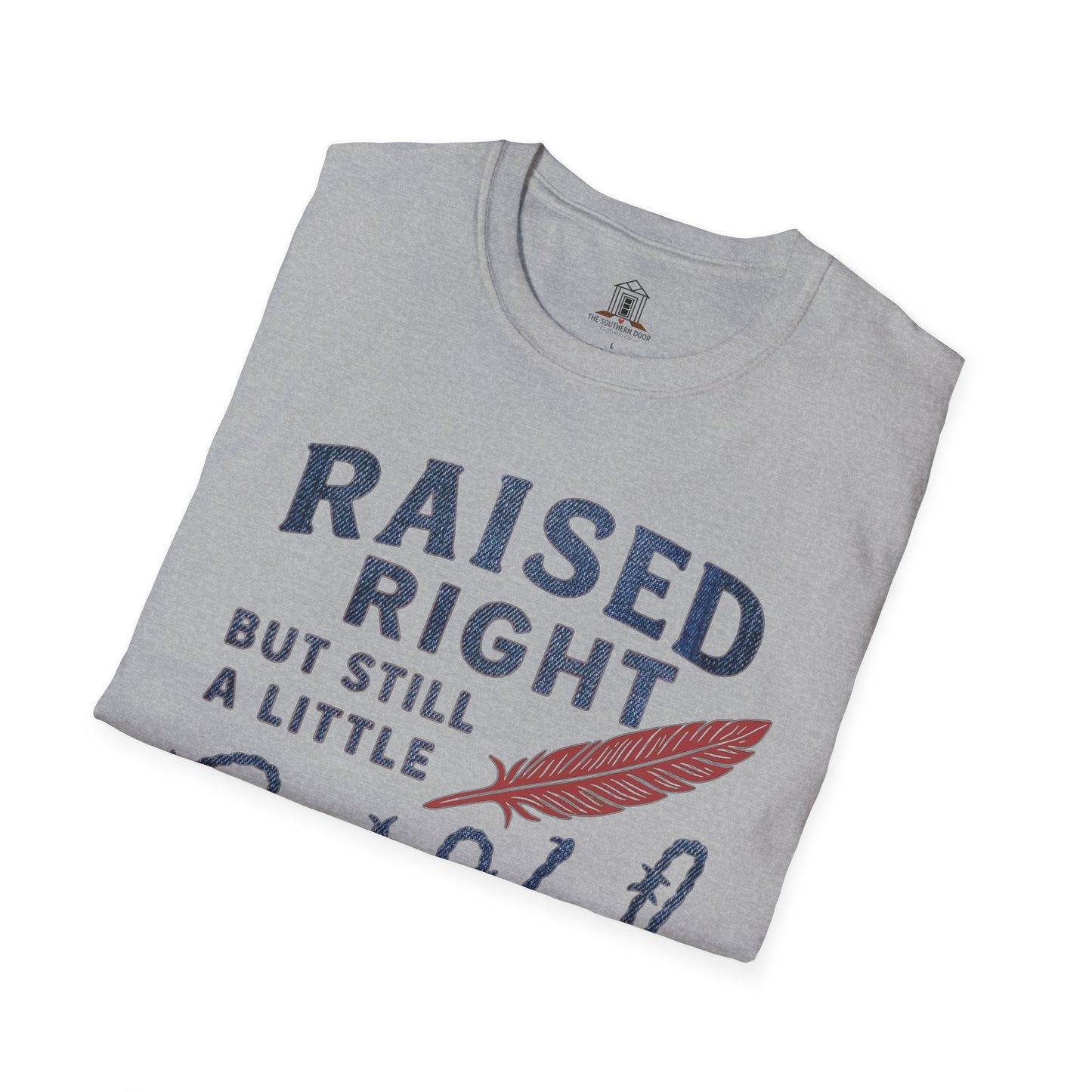 "Raised Right But Still A Little Wild 2" – Barbed Wire/Denim