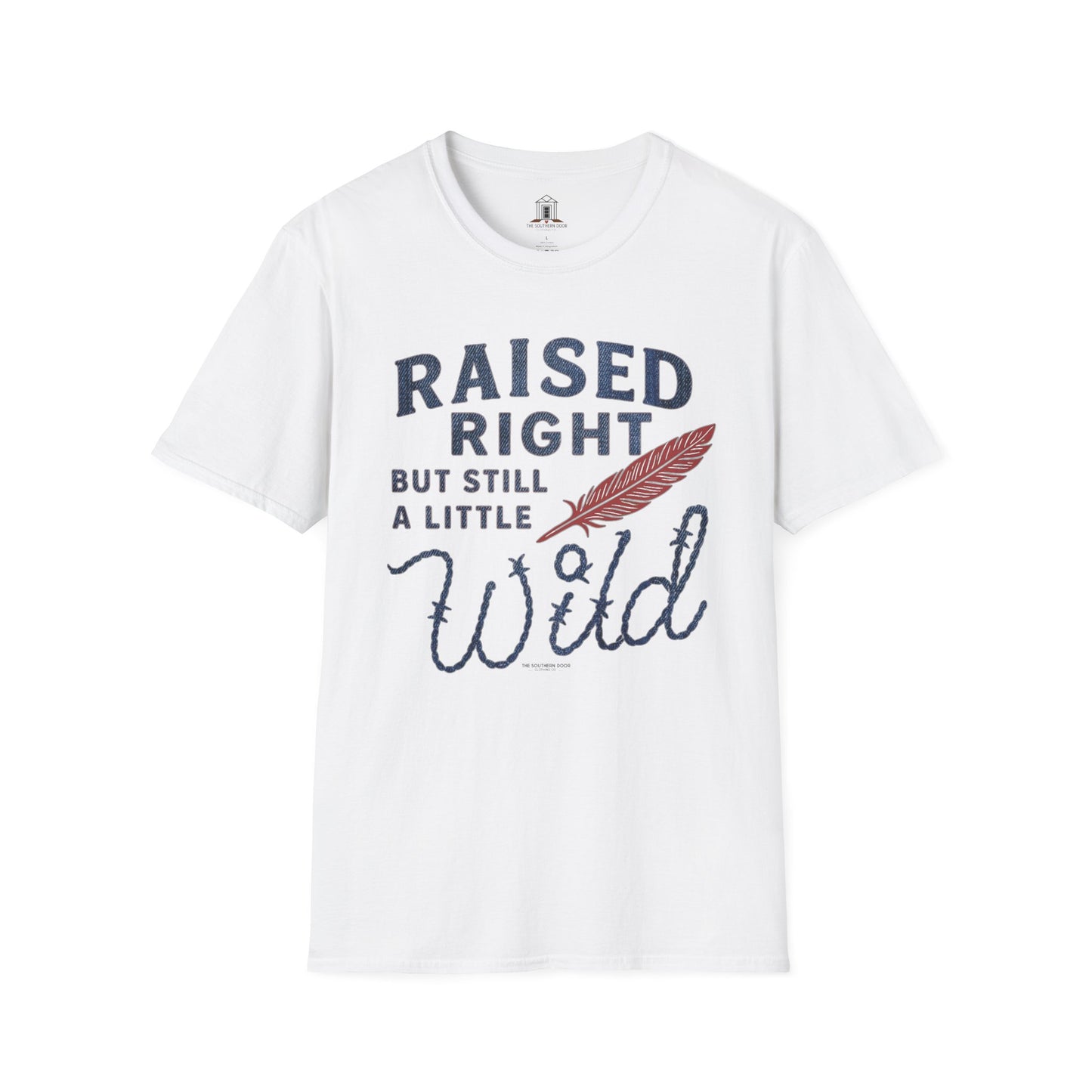 "Raised Right But Still A Little Wild 2" – Barbed Wire/Denim