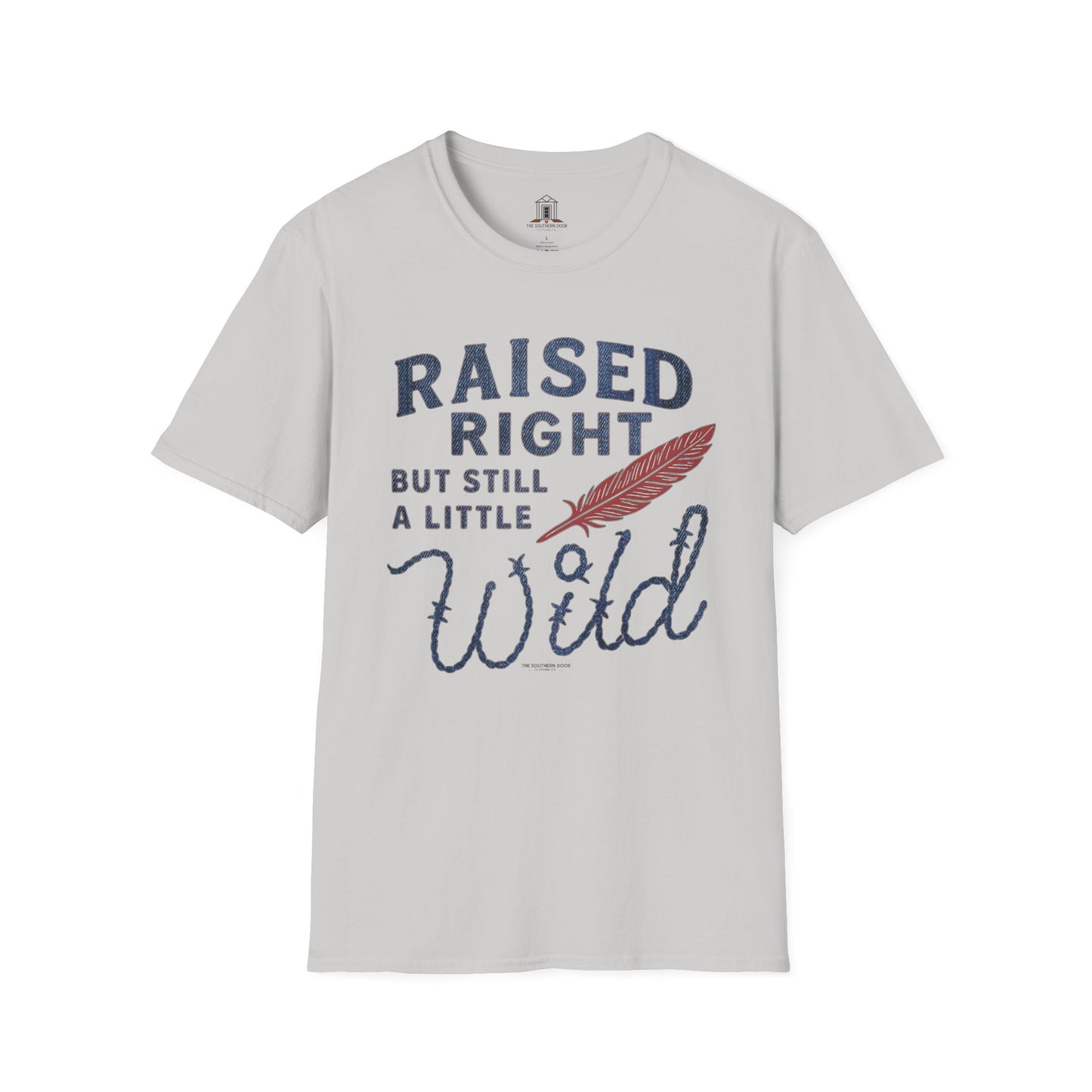 "Raised Right But Still A Little Wild 2" – Barbed Wire/Denim