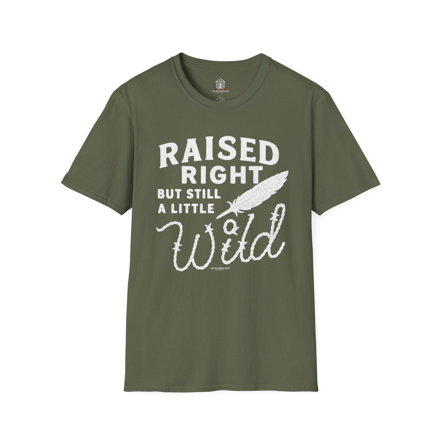 "Raised Right But Still A Little Wild 2" – Barbed Wire/Linen