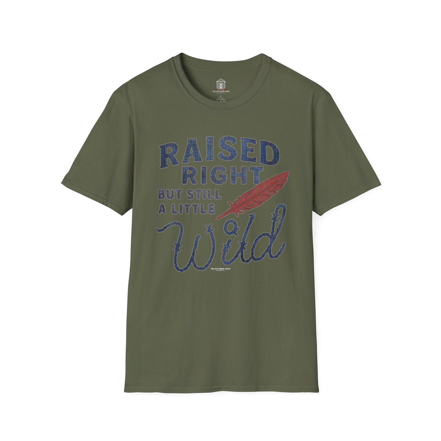 "Raised Right But Still A Little Wild 2" – Barbed Wire/Denim