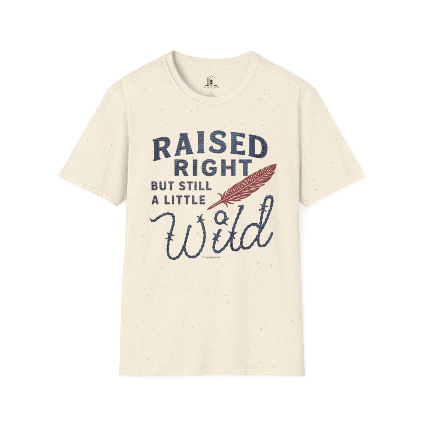"Raised Right But Still A Little Wild 2" – Barbed Wire/Denim