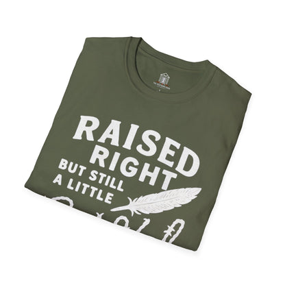 "Raised Right But Still A Little Wild 2" – Barbed Wire/Linen